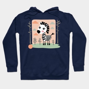 Cute Zebra in the wilderness - baby design Hoodie